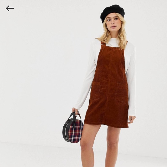 corduroy mini overall dress